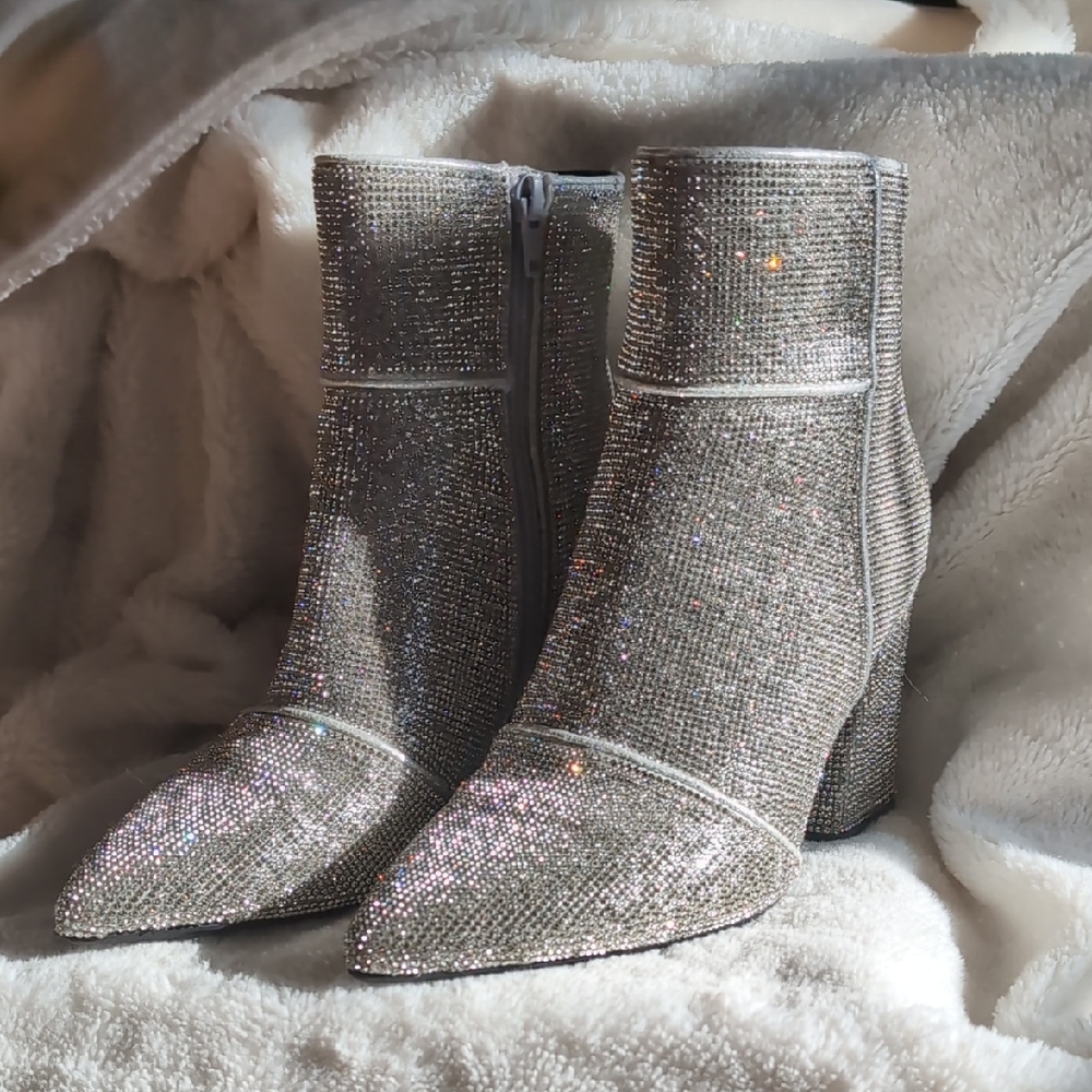 a new day Sparkling Silver Ankle Booties